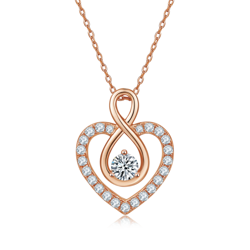 圆形主石无限的爱PendantS925银Moissanite厘石D级1.0ct